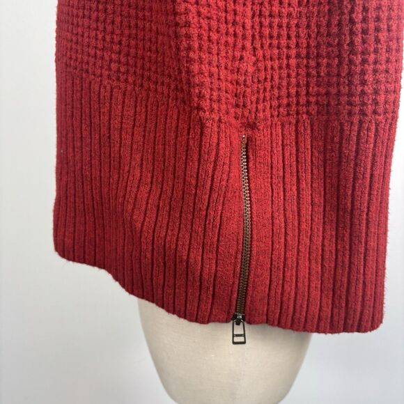 LL Bean Women's SuperSoft Waffle Sweater Turtleneck Rustic Red Size XL - Picture 3 of 10